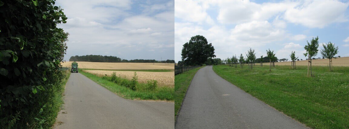 Befestigte Wege in Landschaft