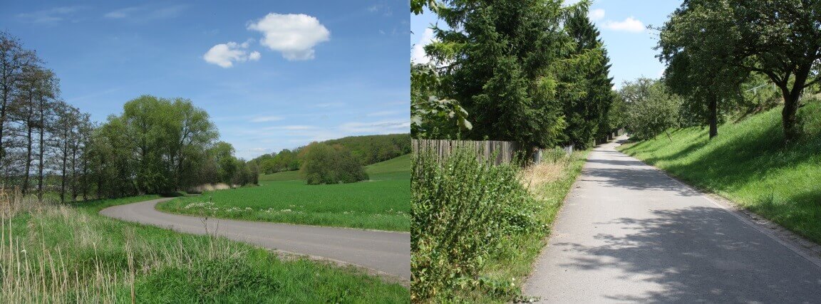 Befestigte Wege in Landschaft